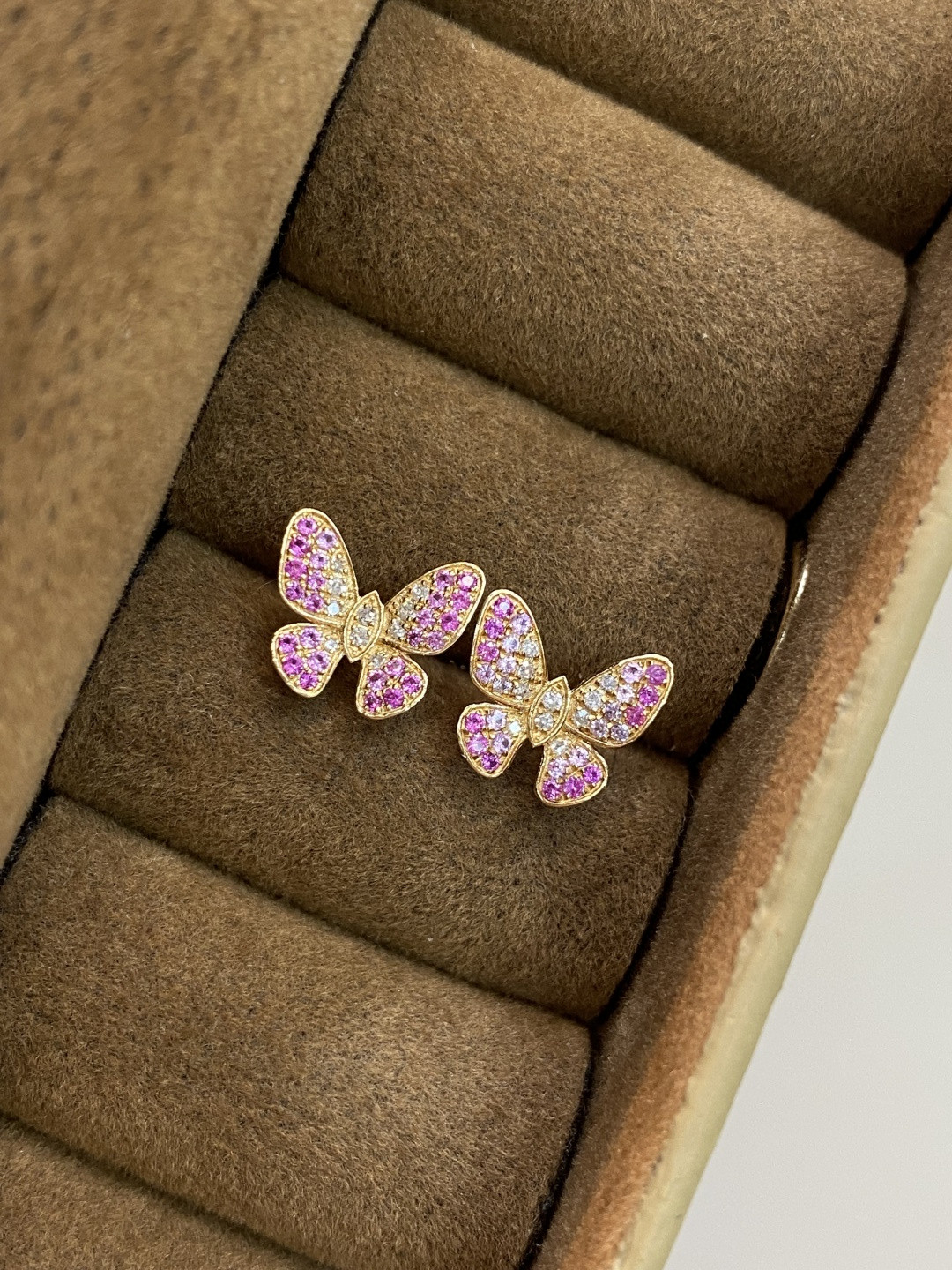 18K Pink Sapphire Earrings 