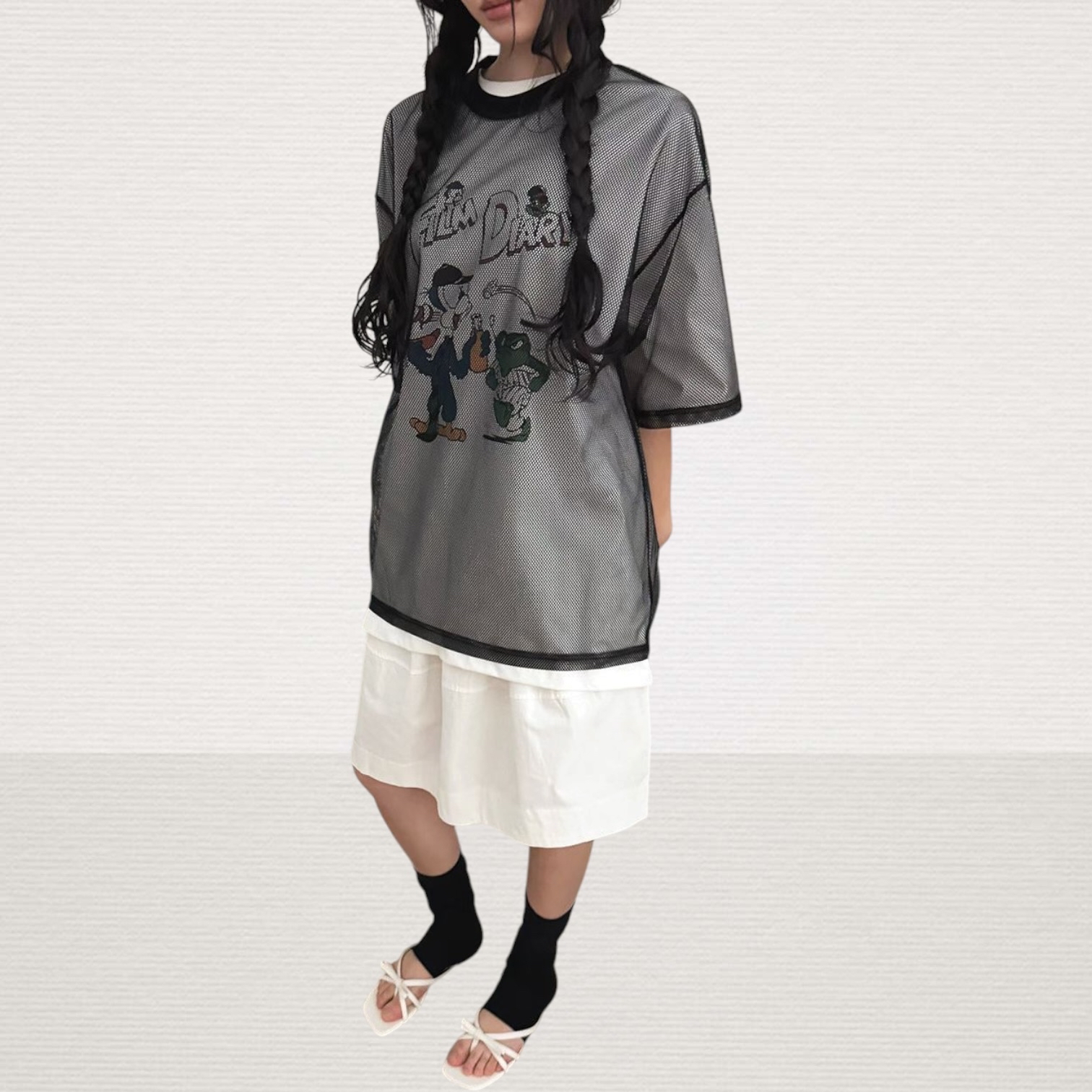 221263短袖網網tee
