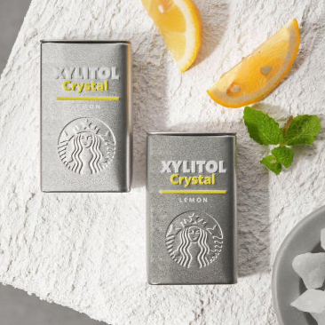 韓國 Starbucks 星巴克 檸檬 木醣醇水晶糖 經典鐵盒裝 ｜Xylitol Crystal 