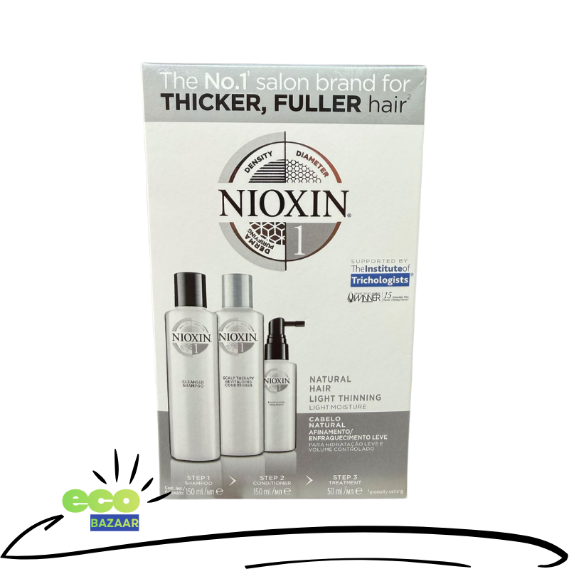Nioxin - 1 Set of 3 Steps Natural Hair Light Thinning 3D護理套裝1 – 適用於天然頭髮，輕度稀疏，輕盈保濕