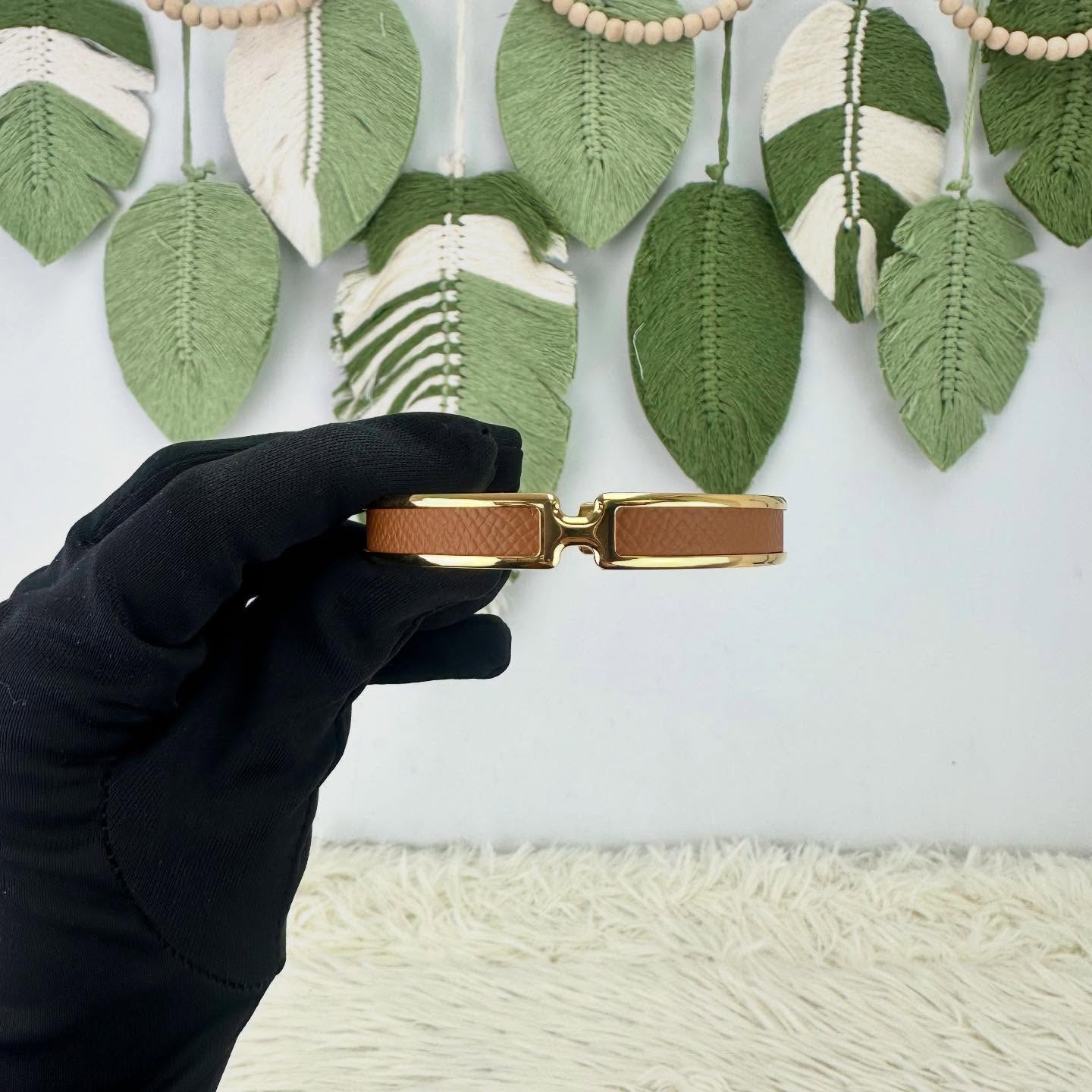 HERMES 閑置品🌟Olympe bracelet 金棕色 T3 Size 全套有單🤎