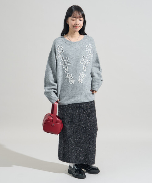 花花刺繡針織衫