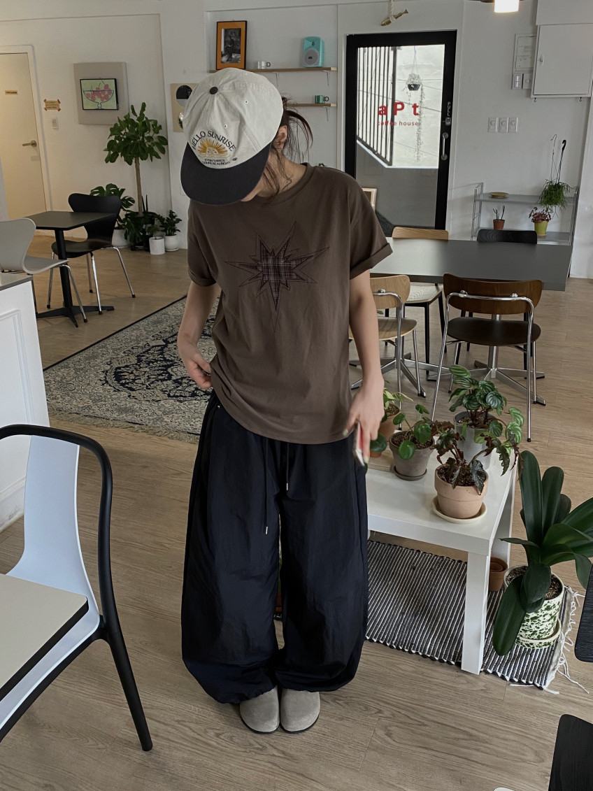 Plaid Star Patchwork Oversized Tee