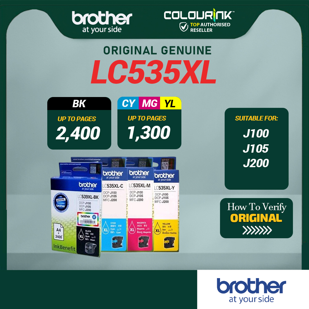 Brother Original Genuine LC539XL LC535XL Black Cyan Yellow Magenta Combo Ink Cartridge DCP-J100 DCP-J105 MFC-J200