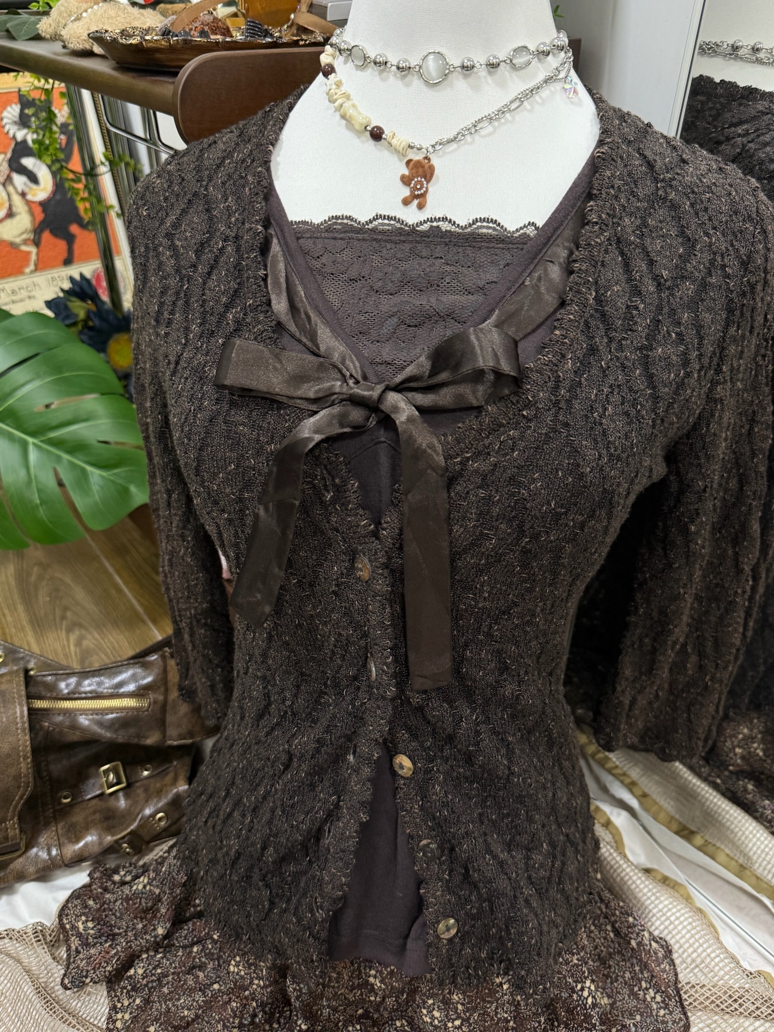 Brown Vintage Mori 2p Top Set