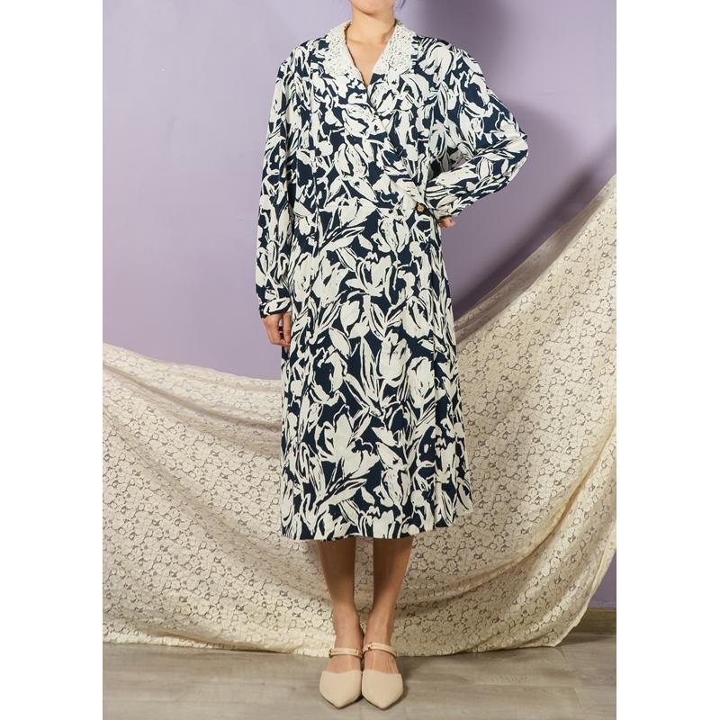 Plus Size Vintage Japanese Tulip Pattern with Extra Lace Collar Day Dress(MT1608-146)