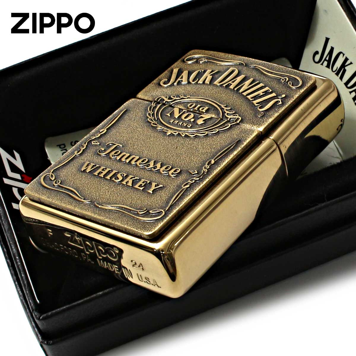 美國製造 | Zippo指定經銷商 Zippo 254BJD.428 Jack Daniel's 標誌打火機高光銅凸起徽章 Jack Daniel's Label Lighter High Polish Brass Raised Emblem