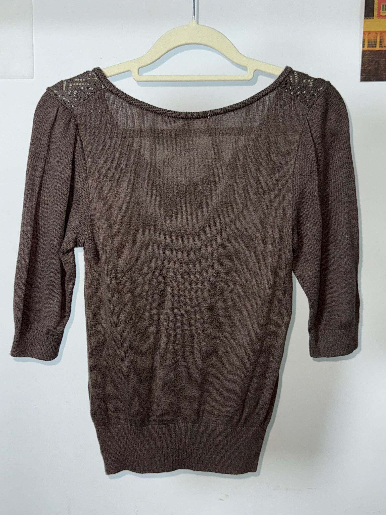Retro Dark Top with Ruffled Mesh Hem