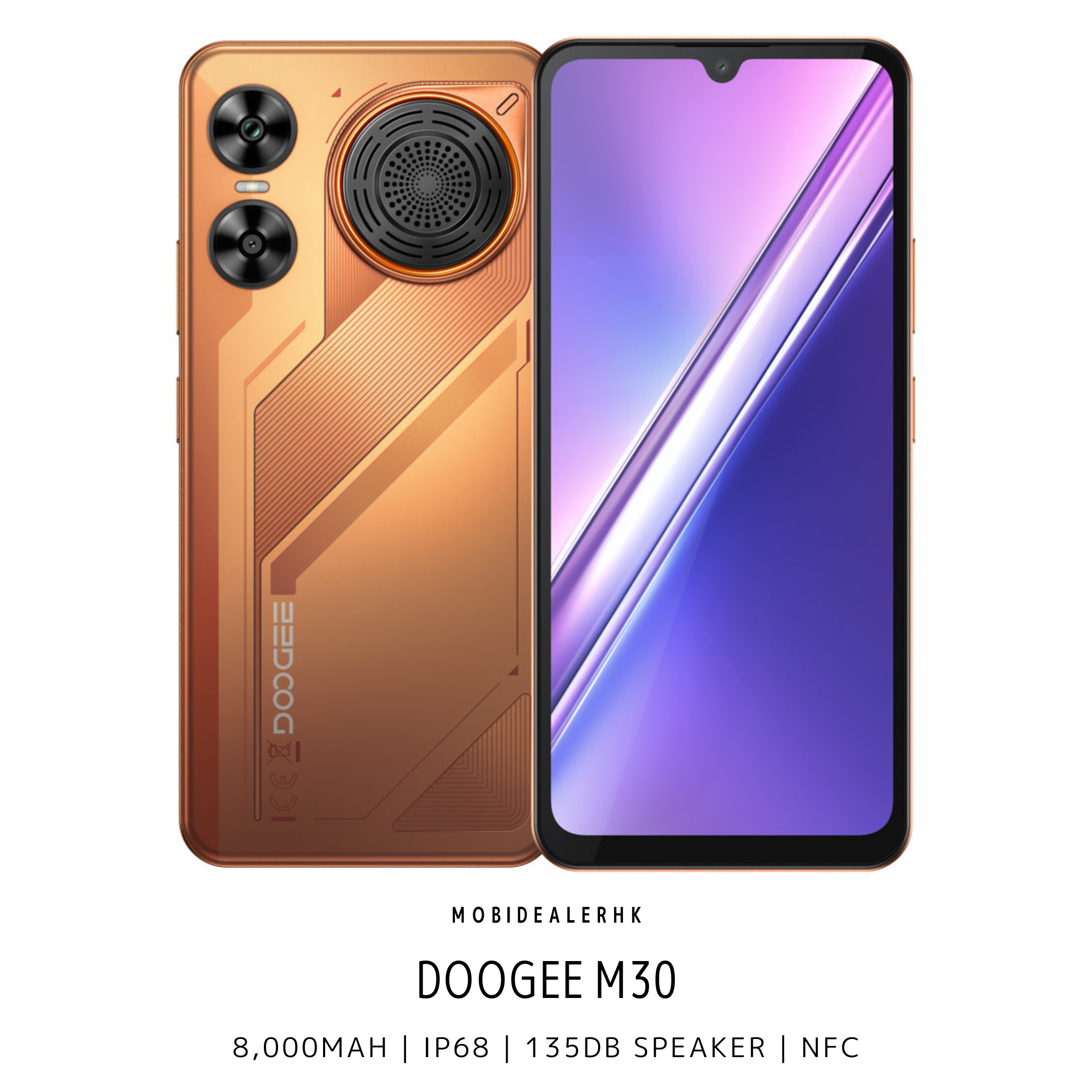 Doogee M30 | 道格 M30 | 4G | 智能手機 | 8000mAh大電量 | IP68防水 | 135dB大聲量喇叭