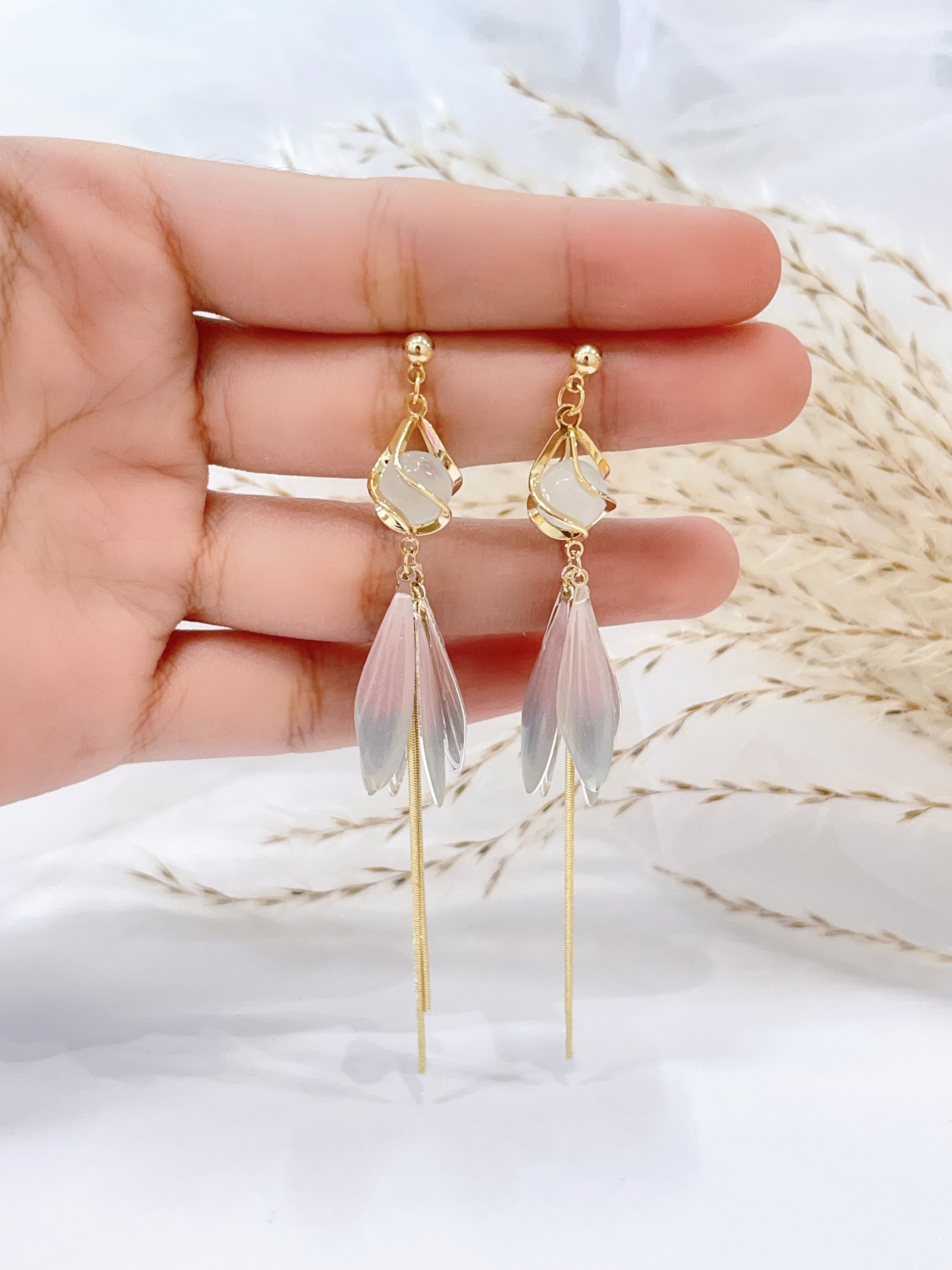 独特设计感扇形耳环