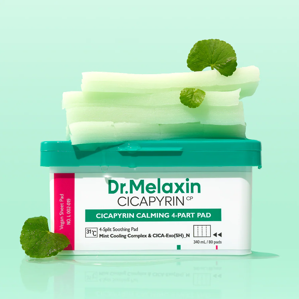 Dr.Melaxin CICAPYRIN CALMING 4 PART PAD (CICAPYRIN涼感鎮靜4格爽膚棉) (340ml)(80ea)