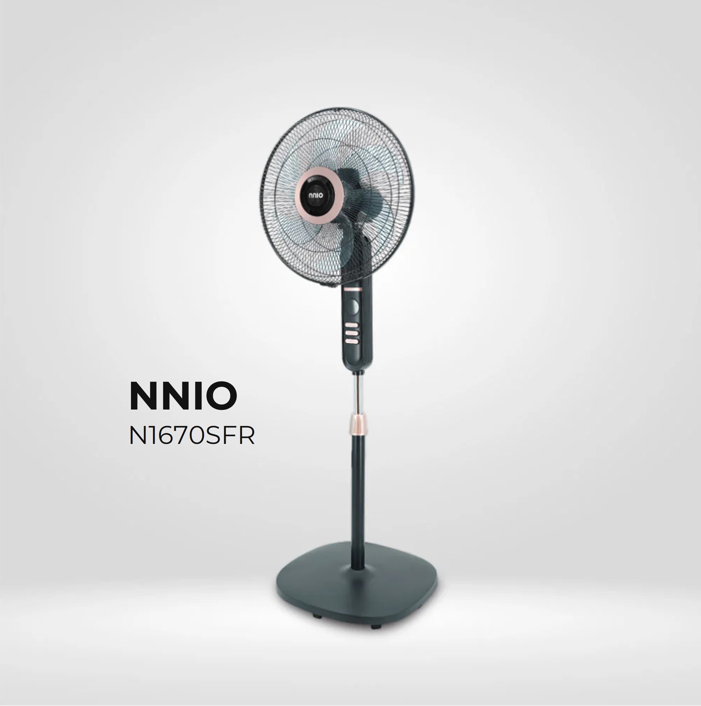 16" AC Motor Stand Fan with Remote Control, 3 Speed, 3 Mode (N1670SFR)