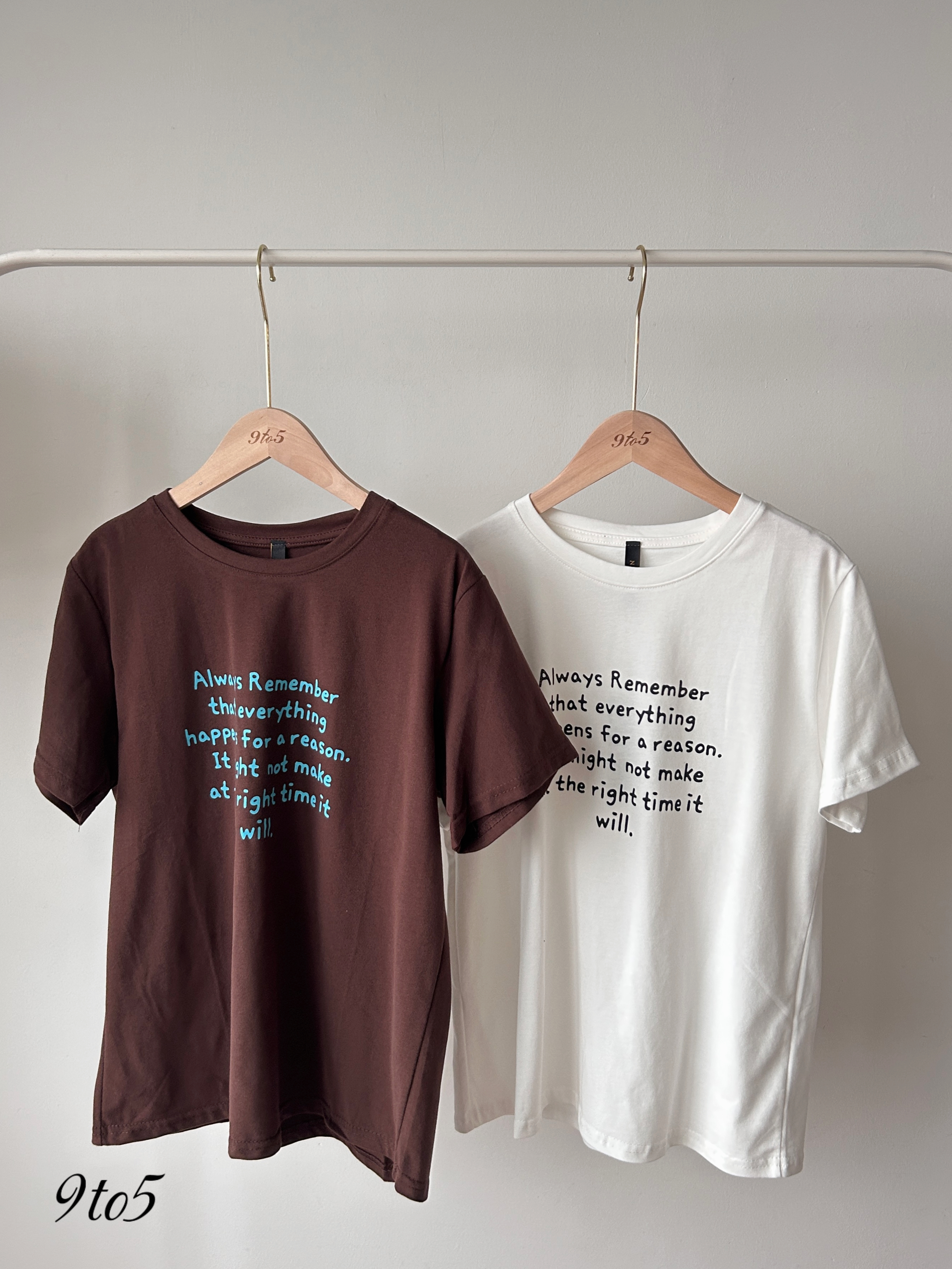 T4458 Slogan Short Sleeves Tee - 4 Colors 