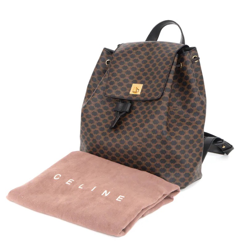Celine Black Macadam Turn Lock Backpack
