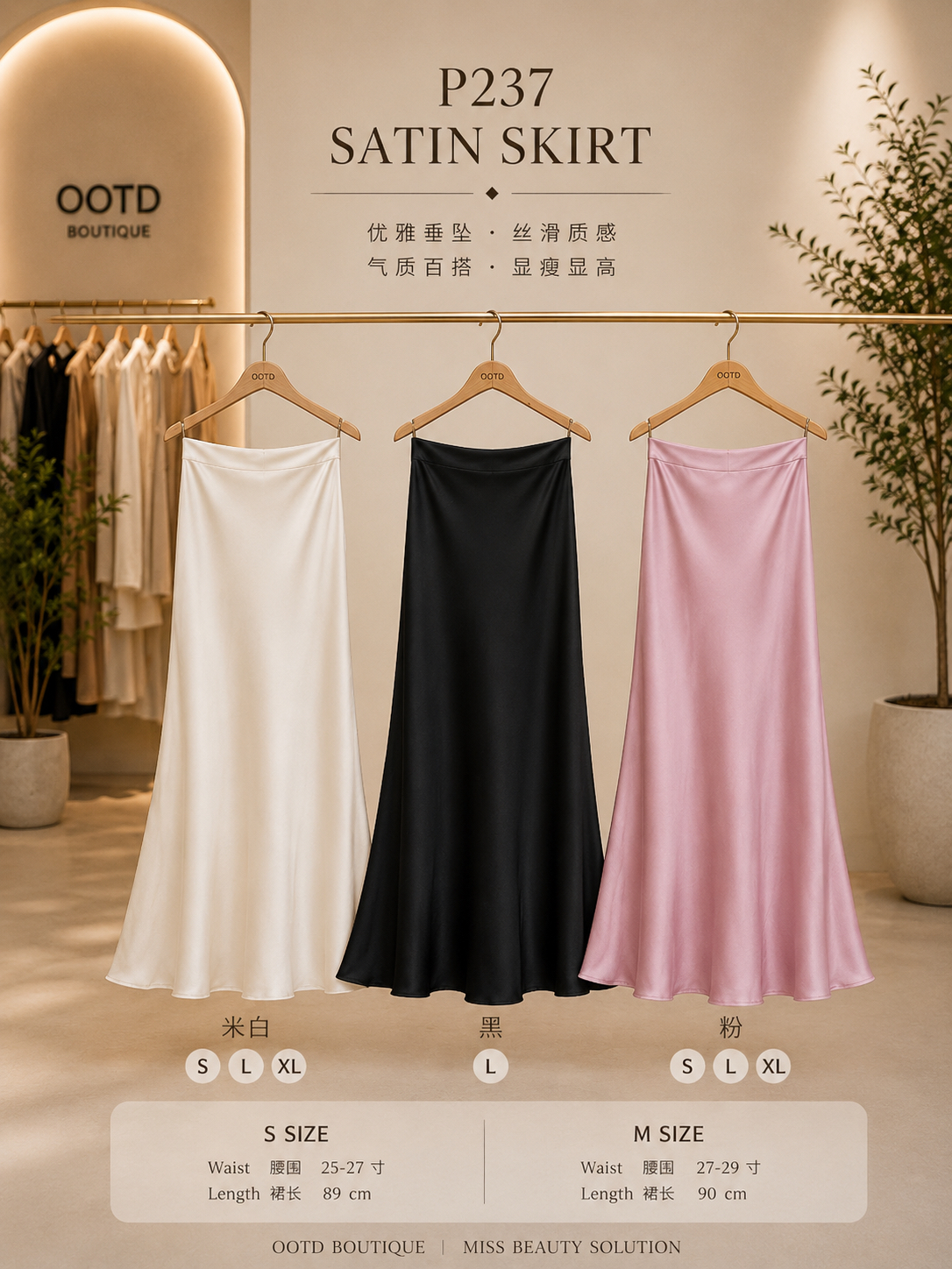 P237 Satin Skirt 缎面鱼尾裙子