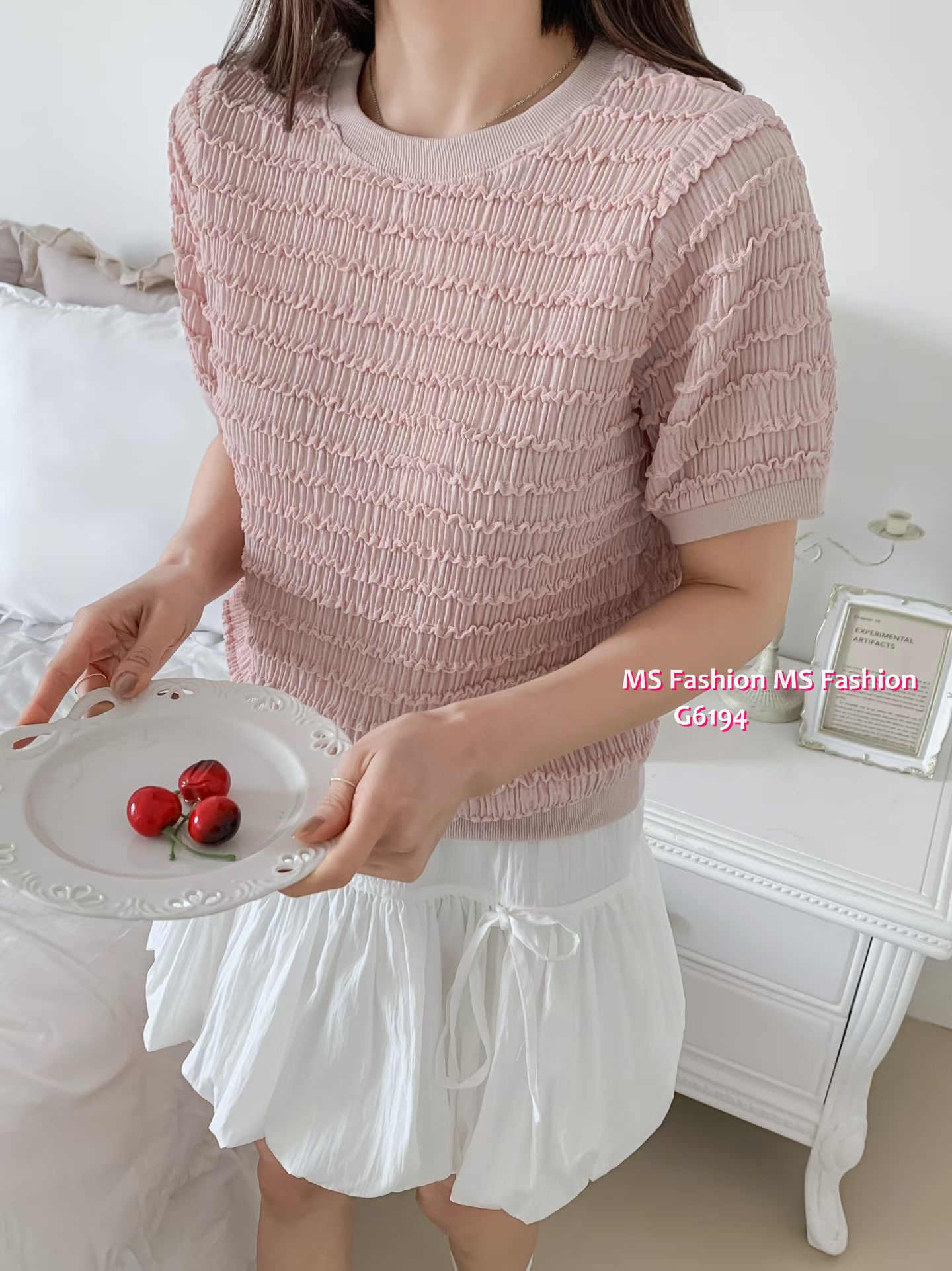 G6194 韓國🇰🇷凹凸紋淨色top