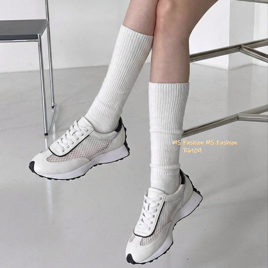 R6109 韓國🇰🇷真皮拼網料sneakers