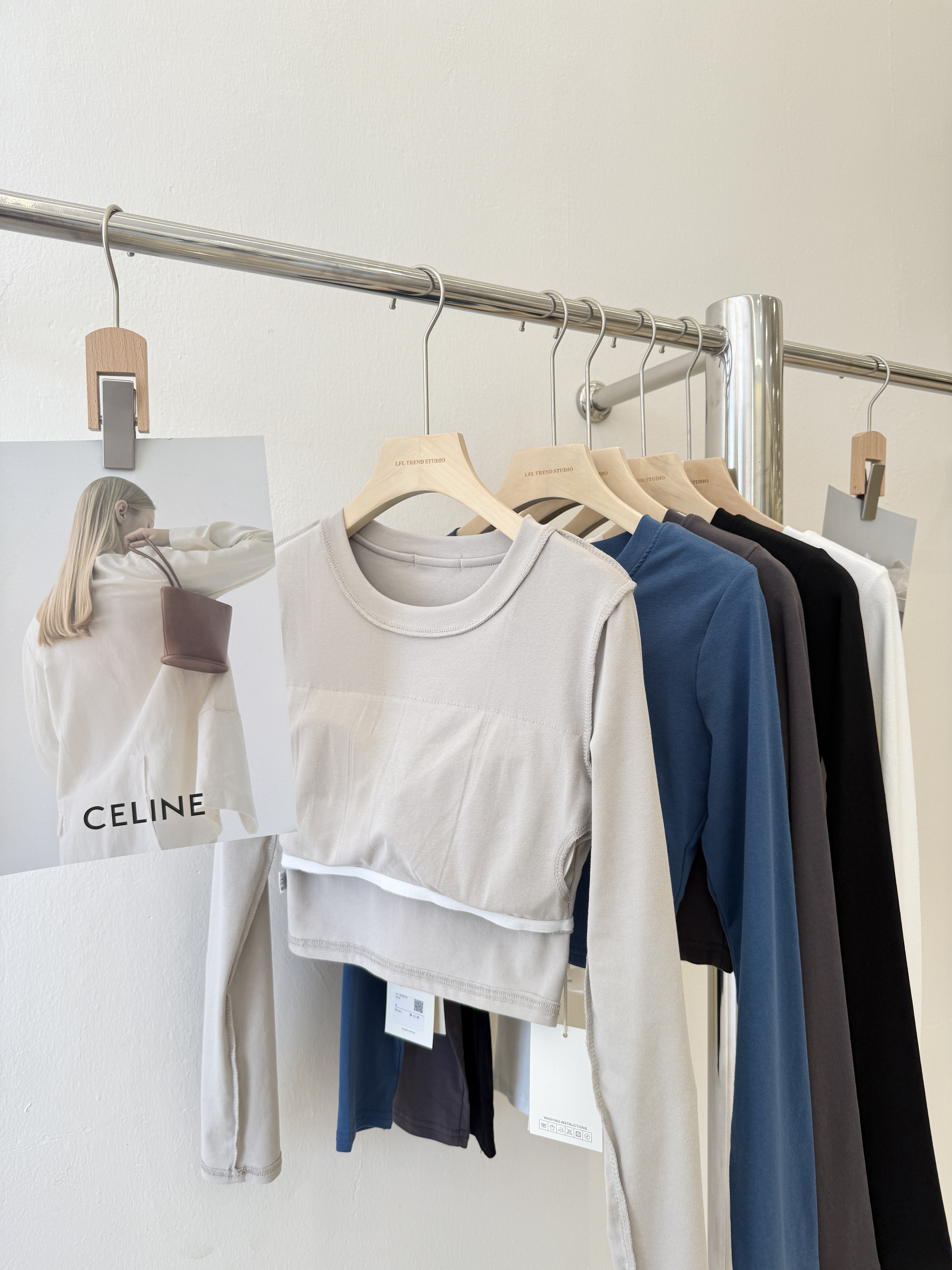 6820 百搭圆领胸垫长袖