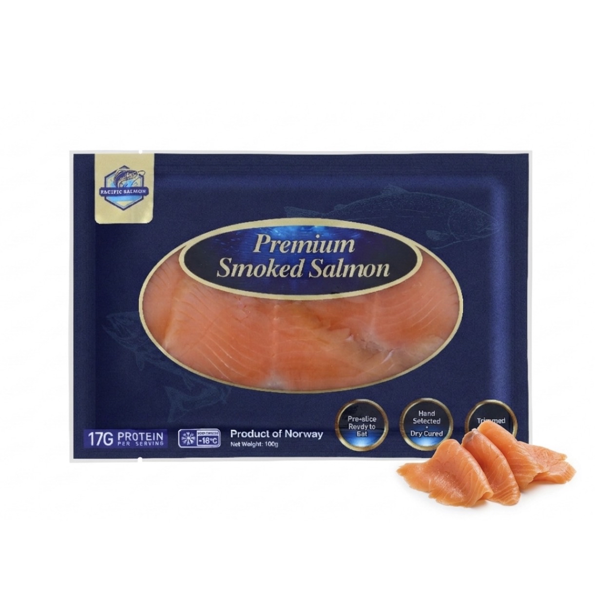 挪威煙燻三文魚切片（淨重：400g）