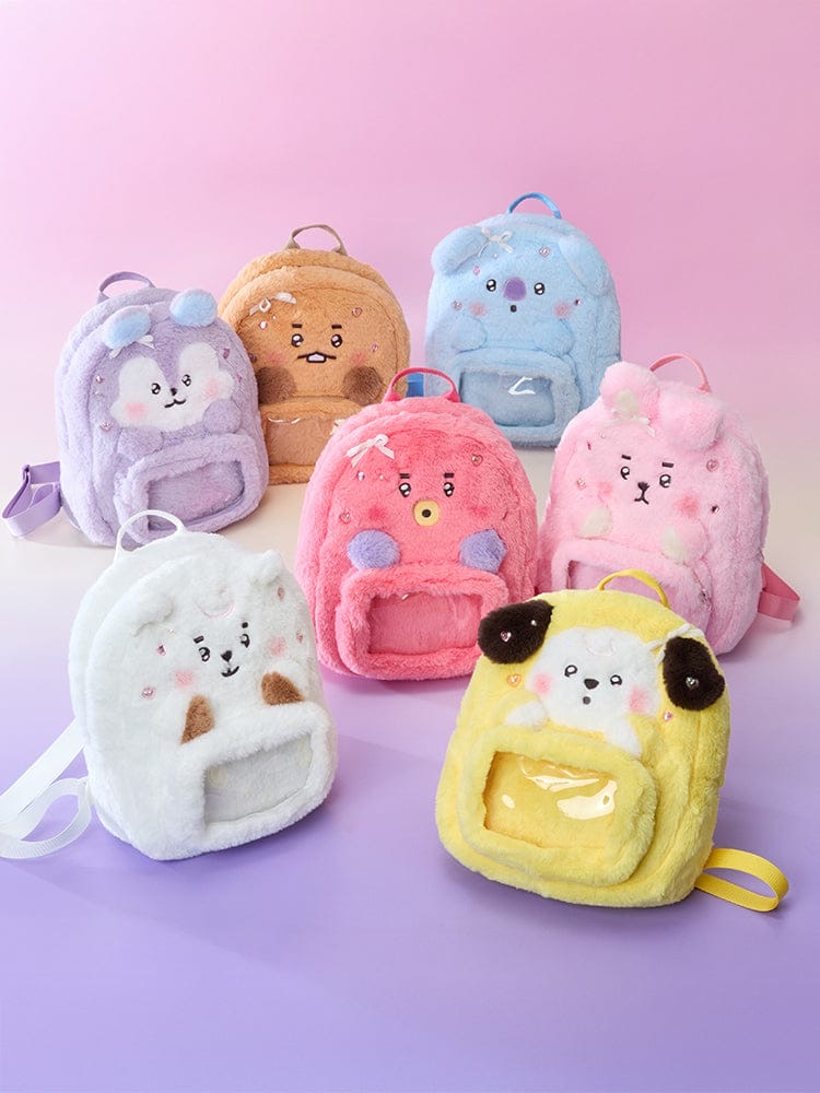 📦訂購 韓國代購 Line Friends BT21 BABY CLEAR POCKET PLUSH BAG 透明口袋毛絨包