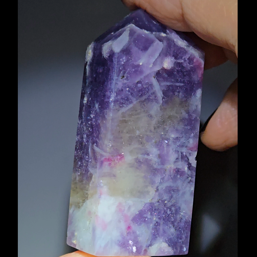 Unicorn stone with pink tourmaline, sparkly mica - UNC9