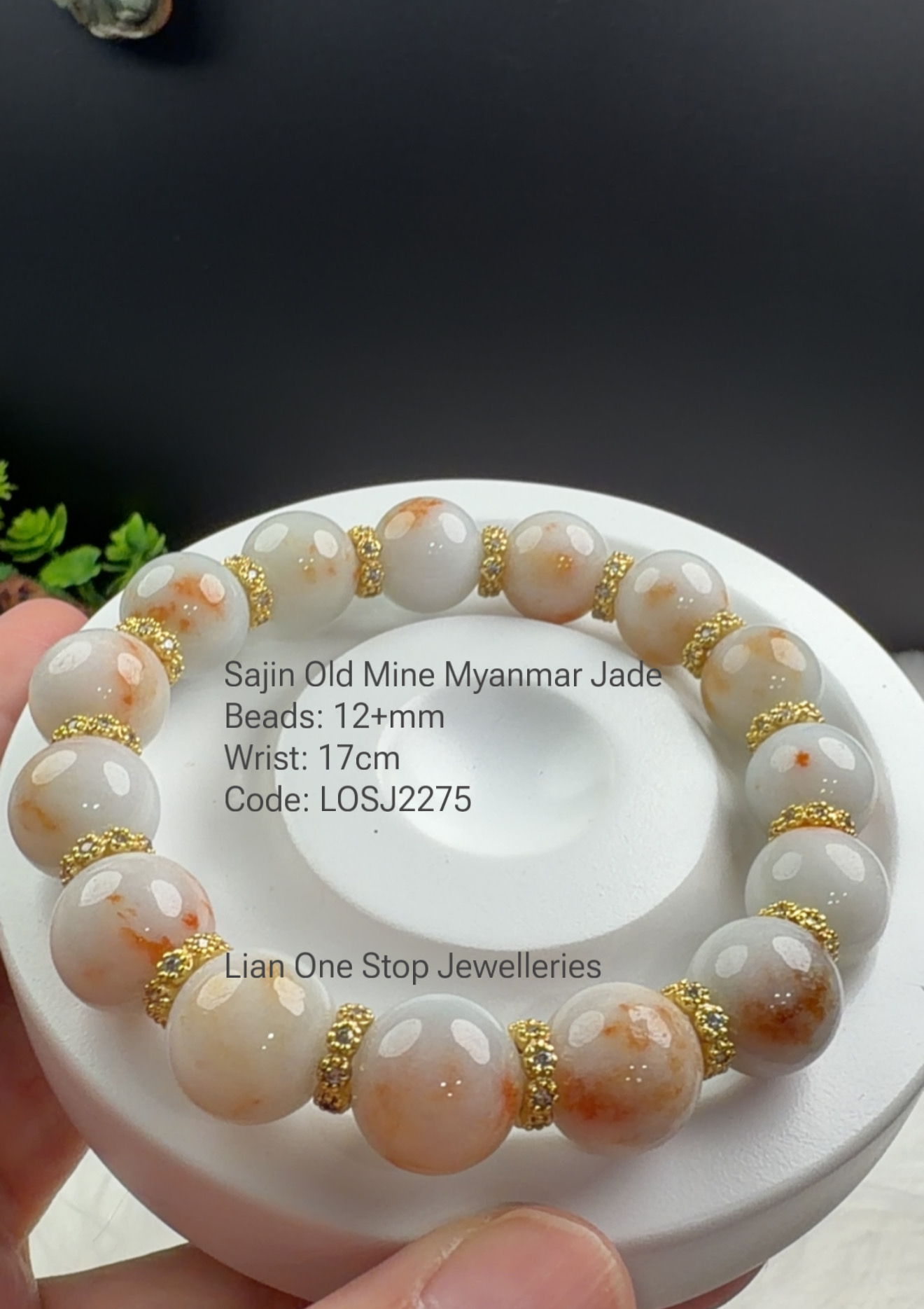 Code: LOSJ2275 Sajin Old Mine Myanmar Jade 12+mm