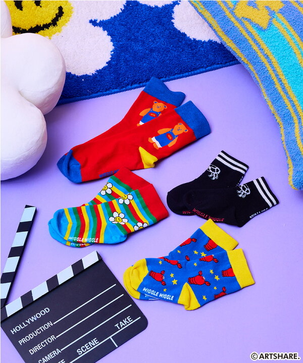 🇯🇵預訂 日本直送🇯🇵Markey’s x Wiggle Wiggle四色趣味圖案印花襪