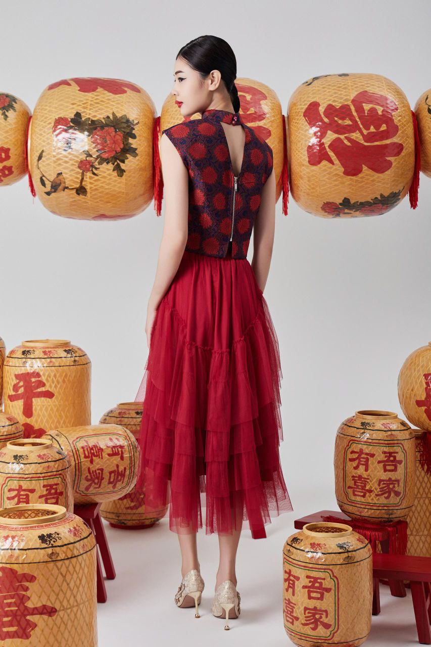 出袖显瘦旗袍上衣 2621