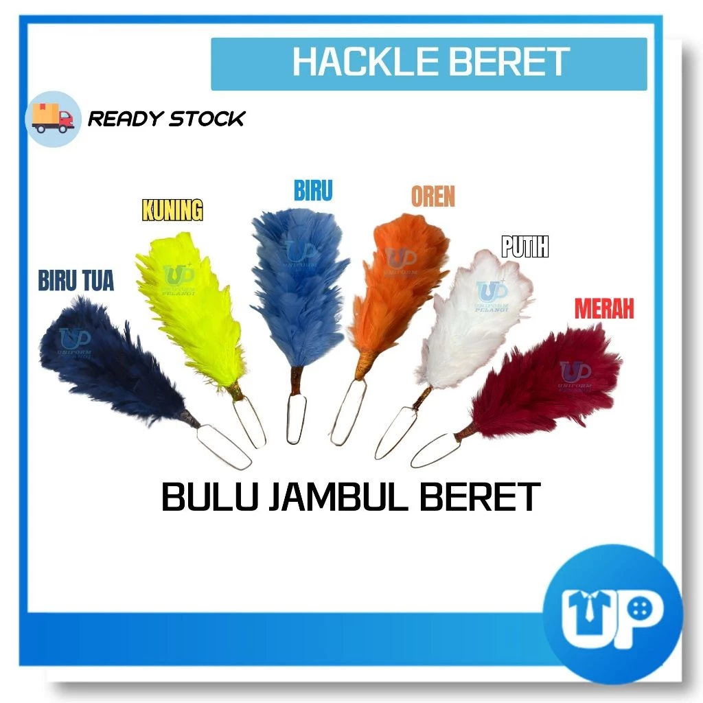 Hackle Jambul untuk Beret Bulu Ayam Kawad Sekolah Kadet Persatuan Uniform Kokurikulum Pelbagai Warna