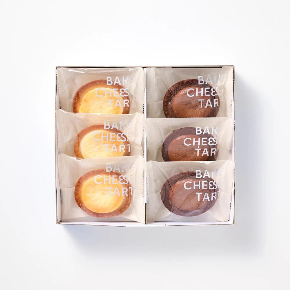 日本BAKE CHEESE TART  芝士蛋撻 〈原味芝士蛋撻3個・巧克力芝士蛋撻3個〉一盒6件