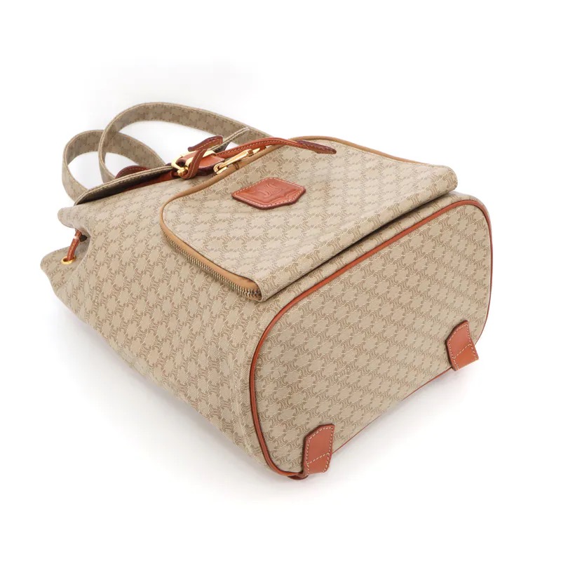 Celine Beige Macadam Front Pocket Backpack