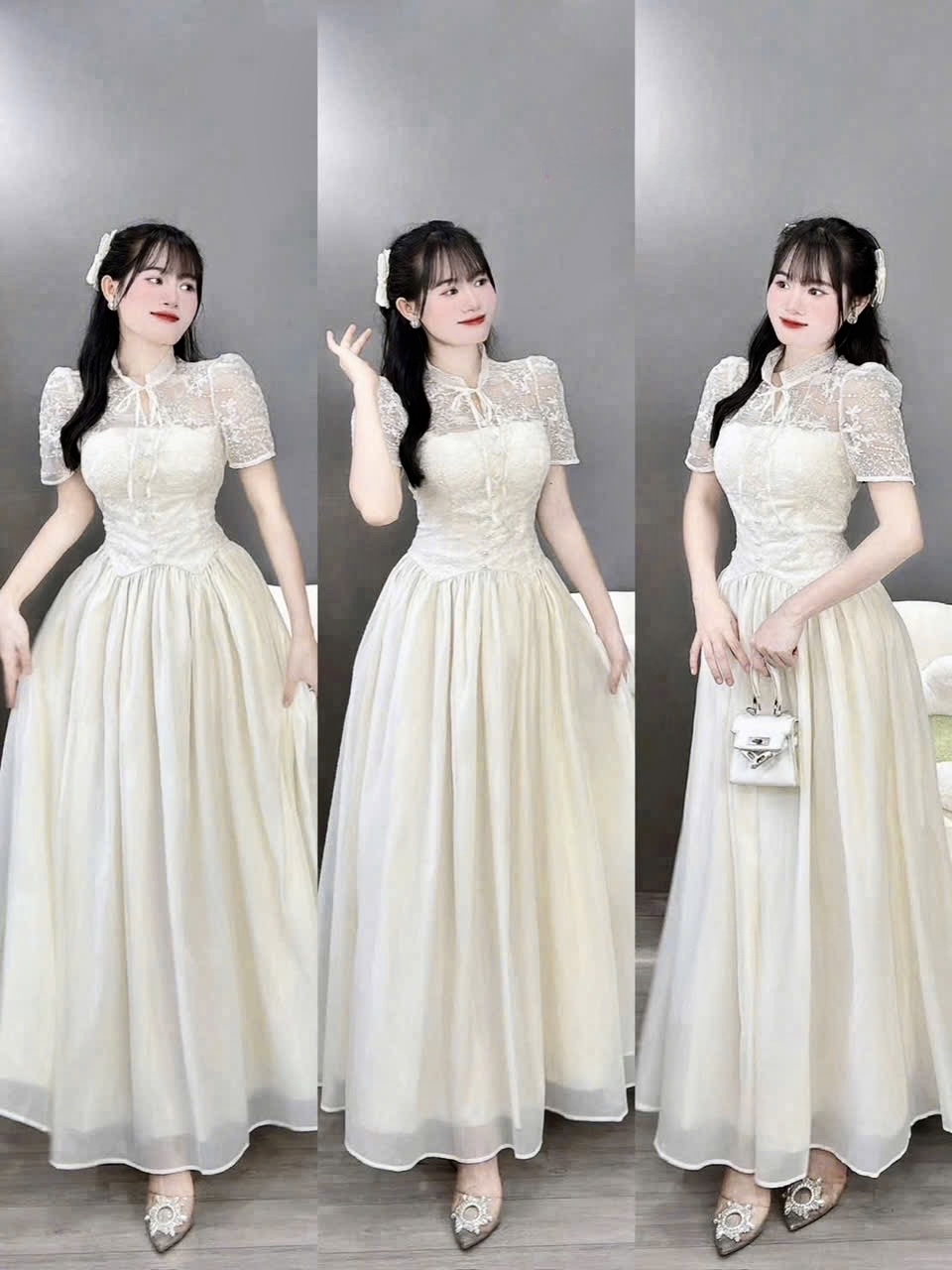 優雅蕾絲連身裙  * 復古