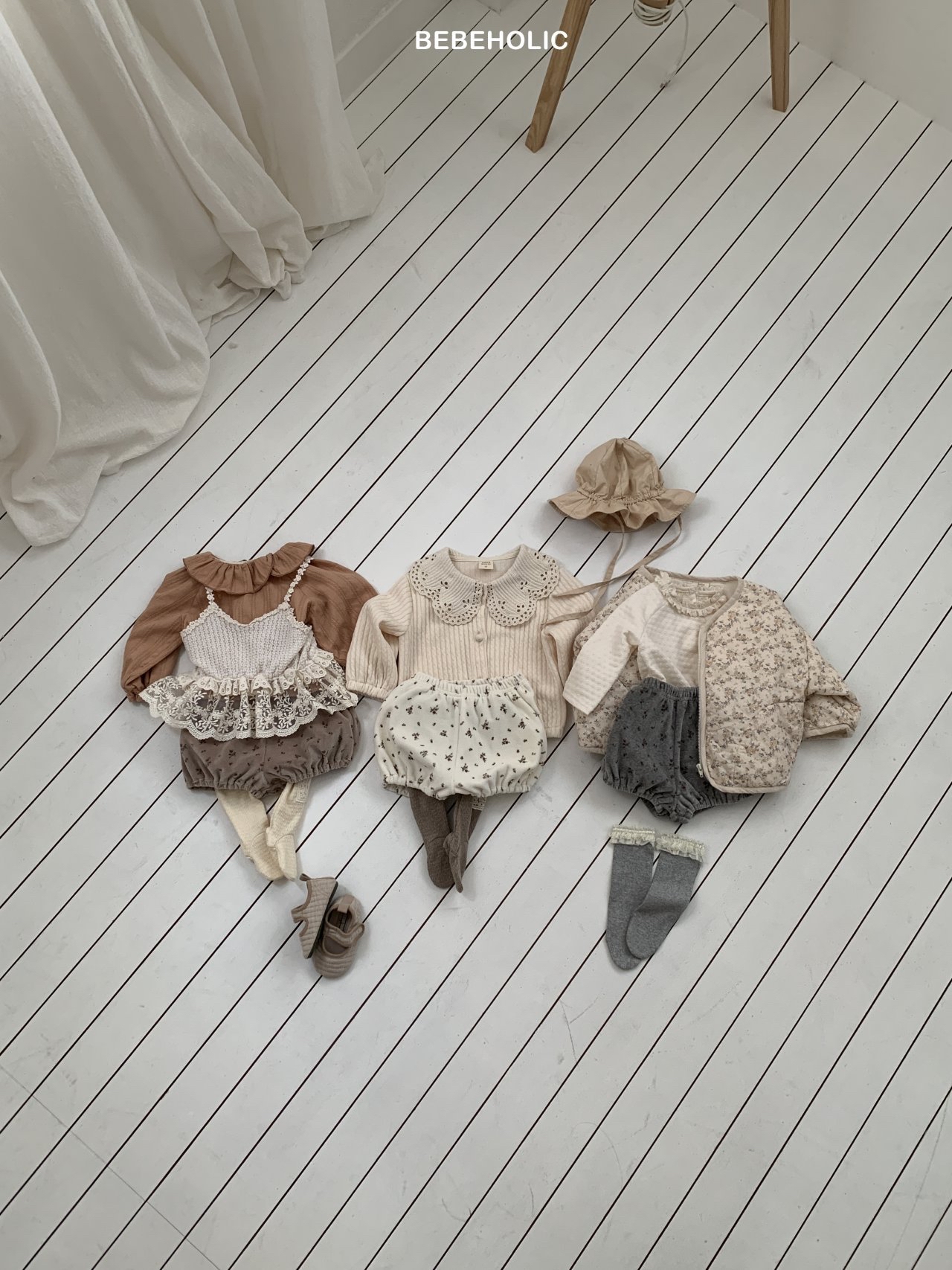 🌸預訂 韓國直送🌸🇰🇷BEBEHOLIC三色蕾絲口袋碎花燈籠褲