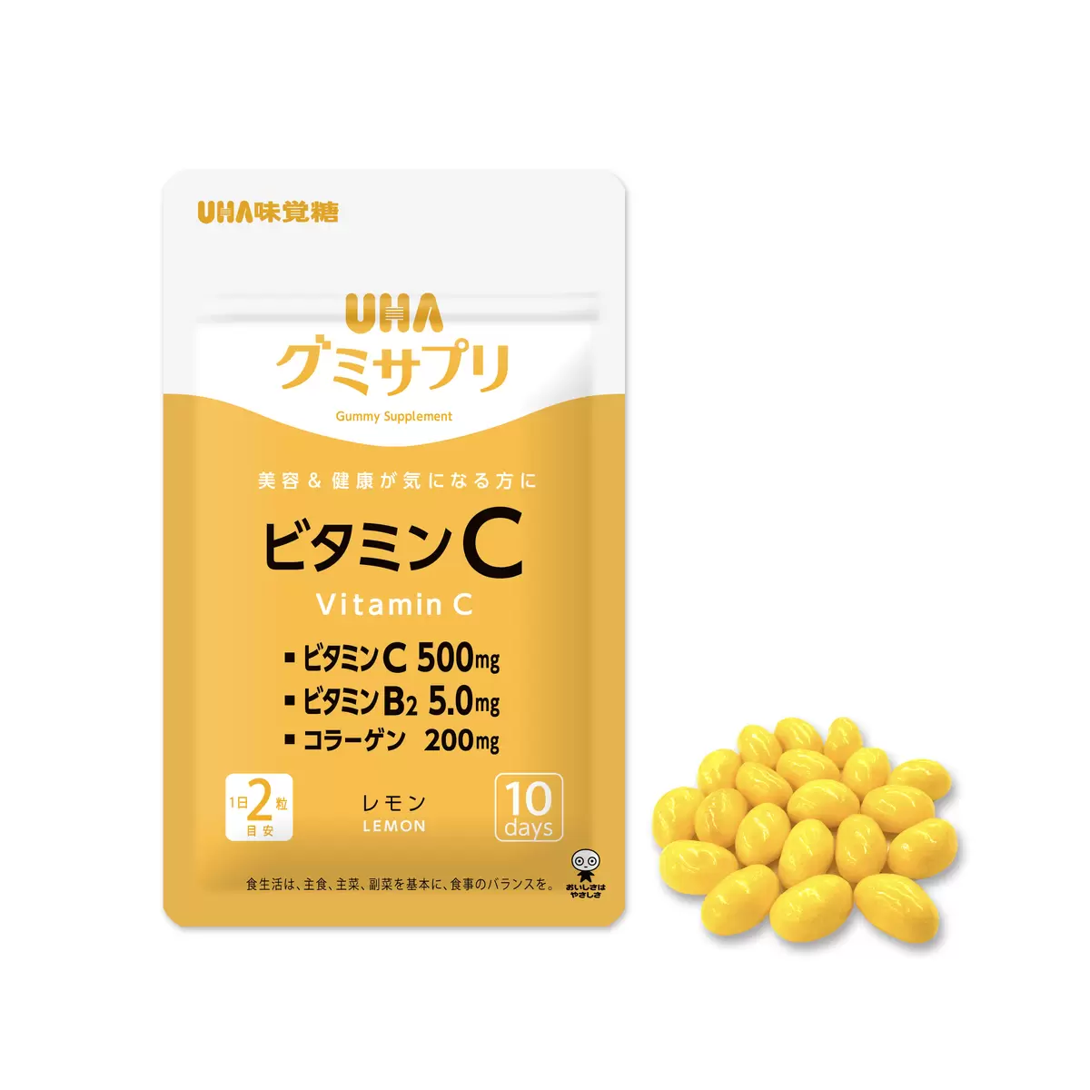 日本直送 COSTCO UHA 味覺糖 Gummy Supplement 維他命 C (檸檬味) 100 日份 (10 日份 x 10 袋)