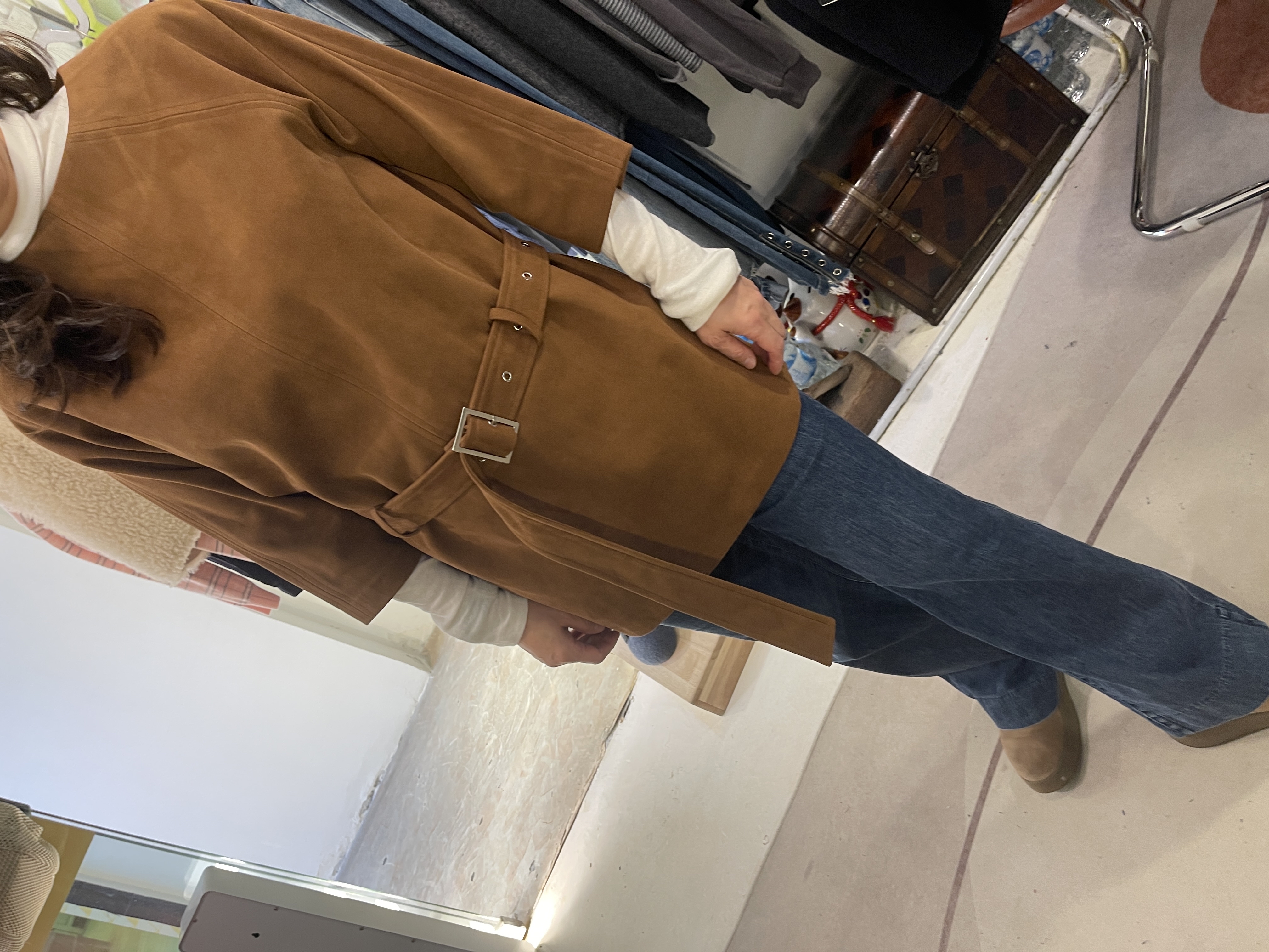 Winter top with belt