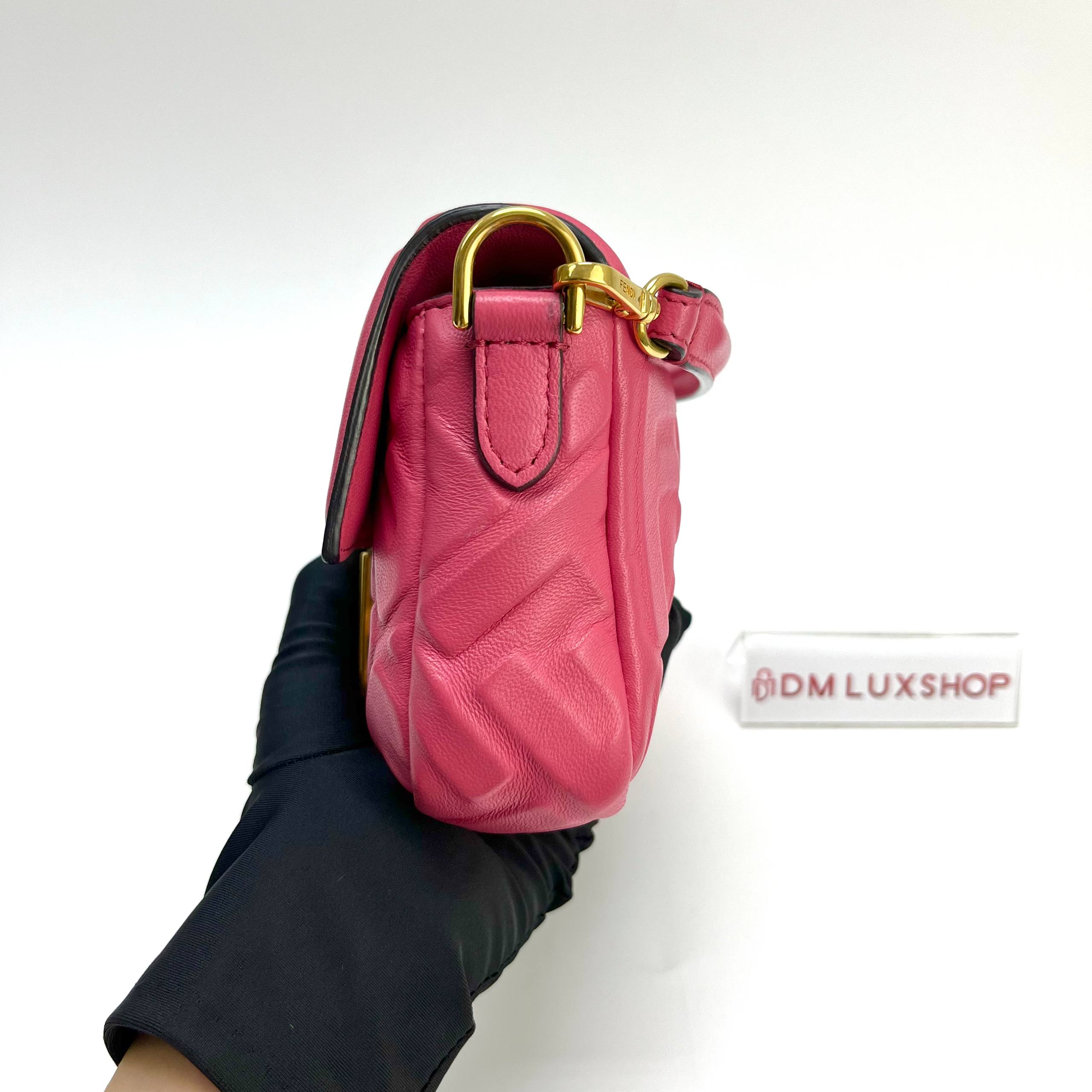 Fendi Pink Baguette Crossbody Mini Bag