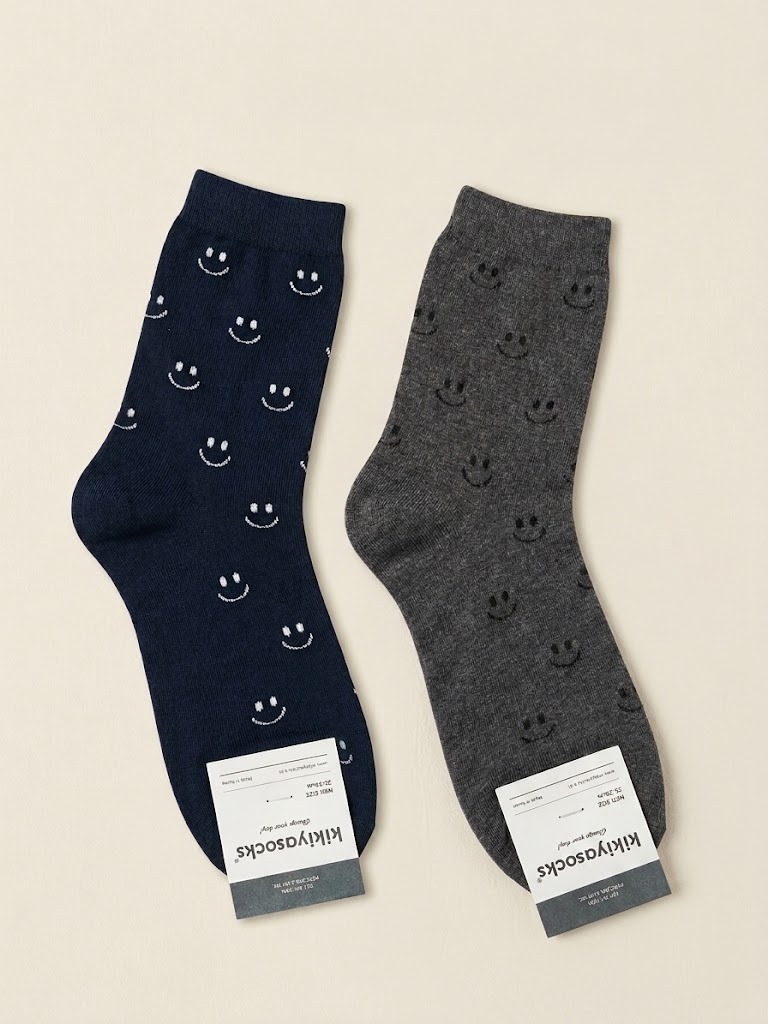 Korean Urban Smile Men's High Crew Socks