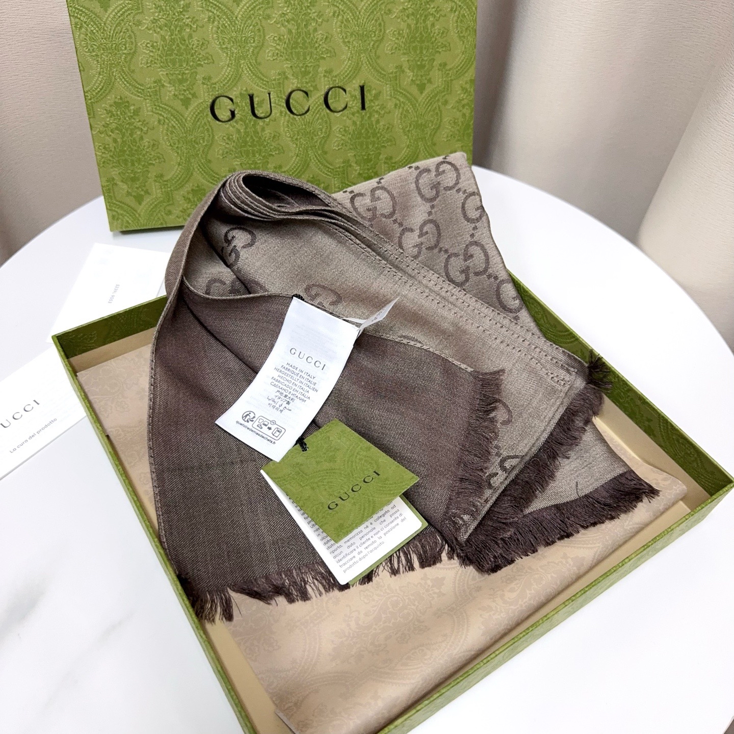 【預訂貨品】全新Gucci雙面啡色頸巾🧣