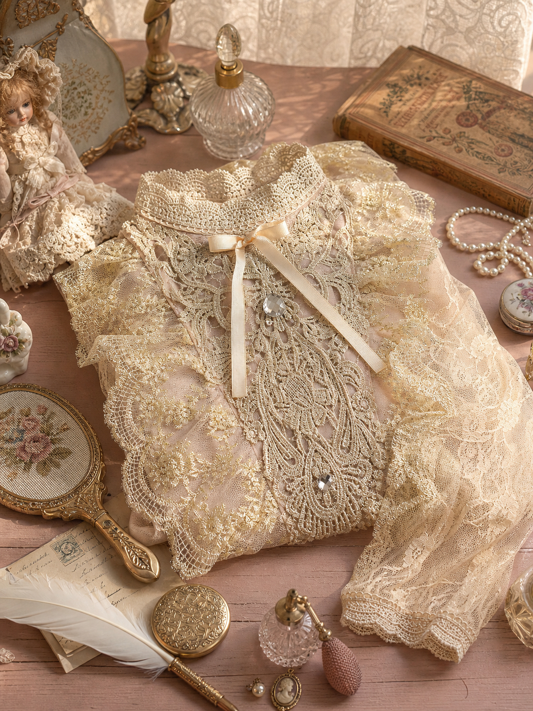 金蕾絲魔法童話Antique Lace Blouse