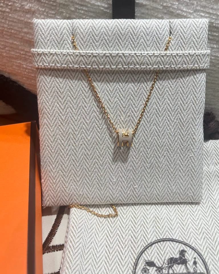 全新 Hermes mini pop h necklace 奶茶色 100%Authentic ,100%new全新 ✅塵袋✅box 
