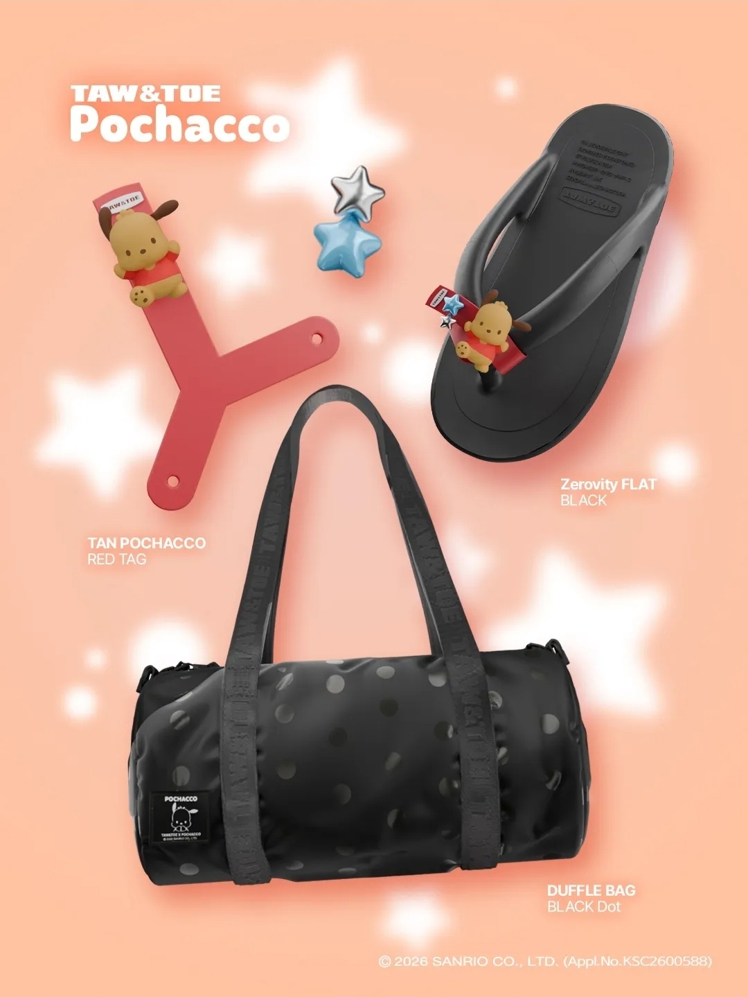 Sanrio × Taw & Toe 人字拖＋圓筒袋Set (玉桂狗＆PC狗款)