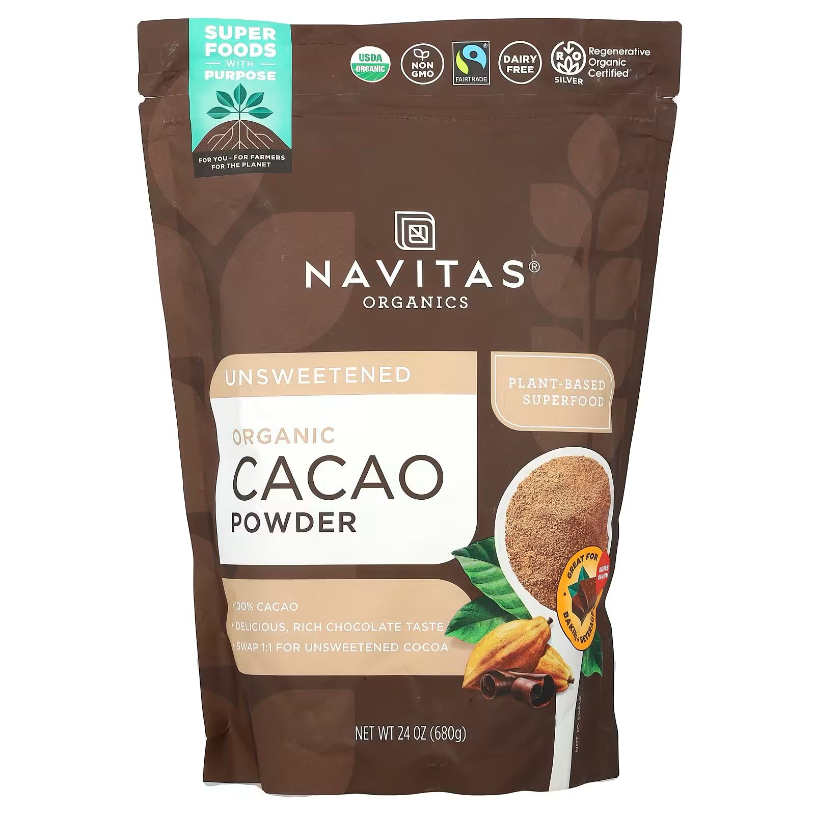 加拿大 Costco直送 │ NAVITAS ORGANICSNavitas 美國有機無加糖純可可粉680g