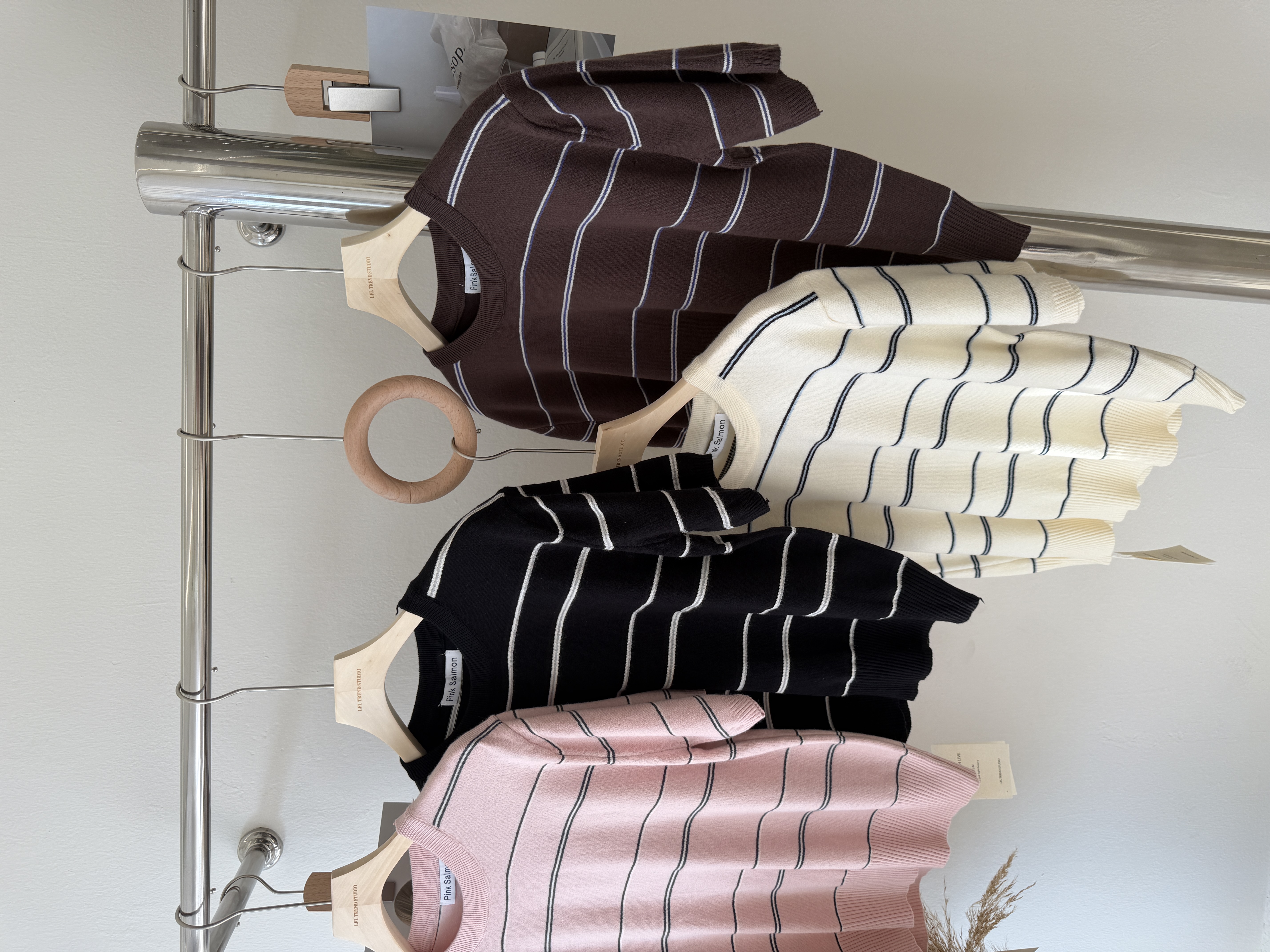 6507 韩系百搭条纹针织短袖