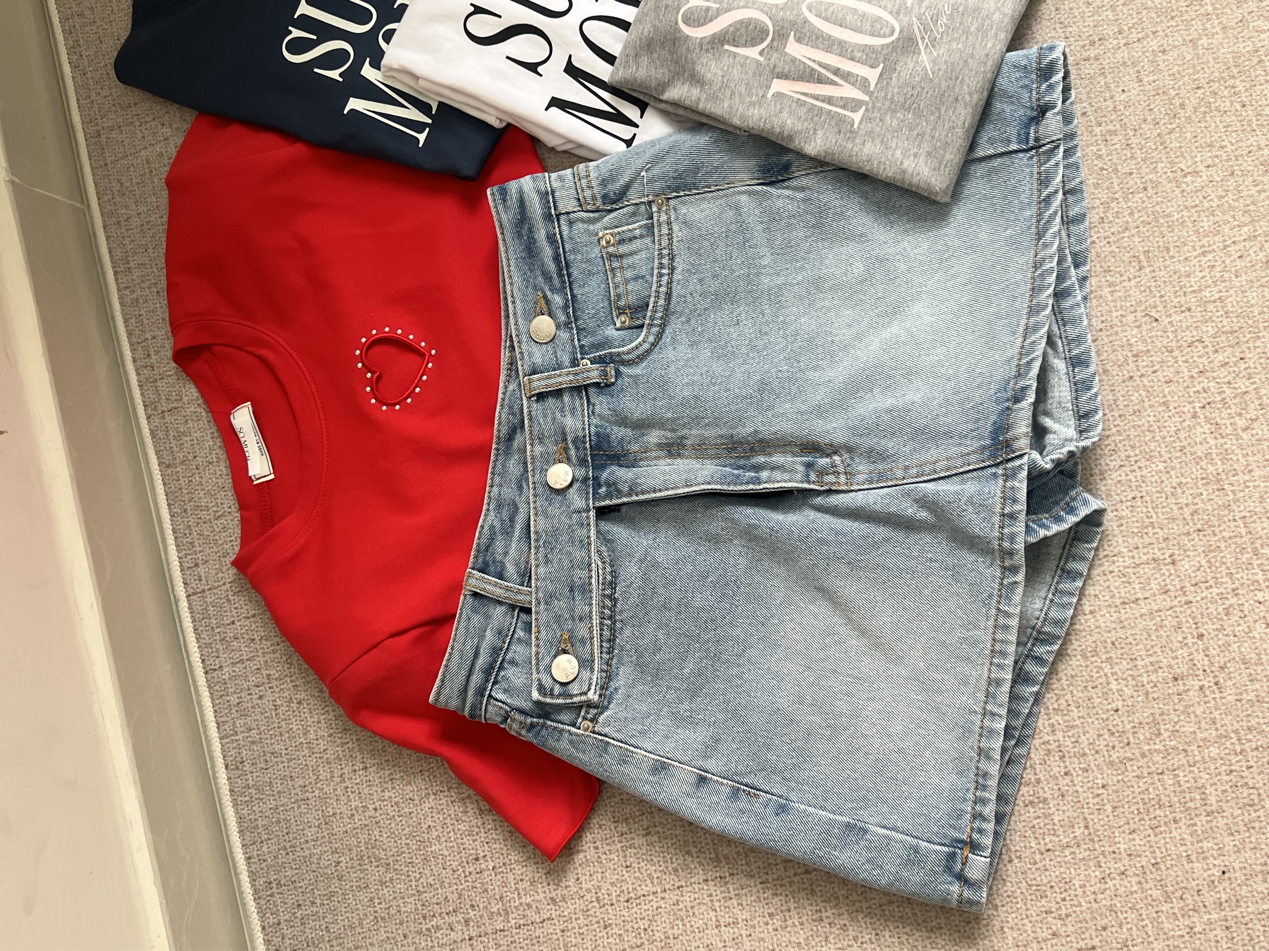 《預 購》KR 斜鈕牛仔裙