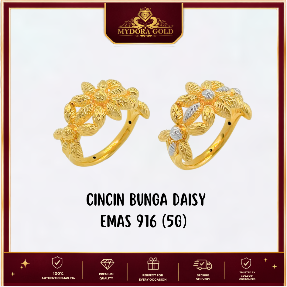 MYDORA Cincin Bunga Daisy (5G) l EMAS 916/22K