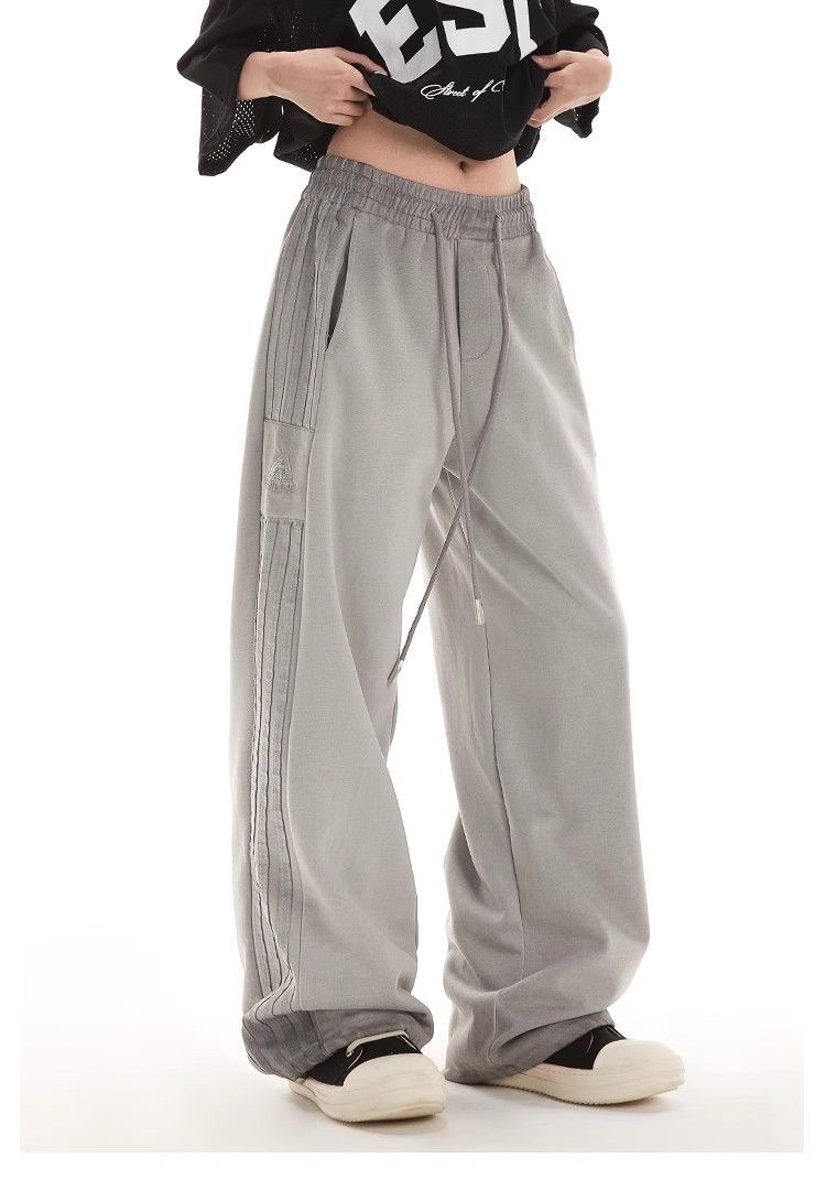 秋冬款男女輕便闊腳棉質褲 