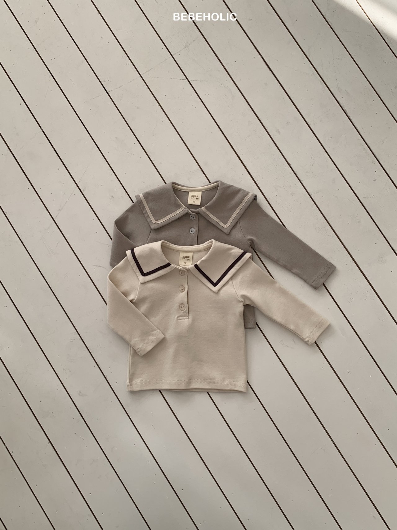 🌸預訂 韓國直送🌸🇰🇷BEBEHOLIC兩色品牌印花水手領長袖上衣