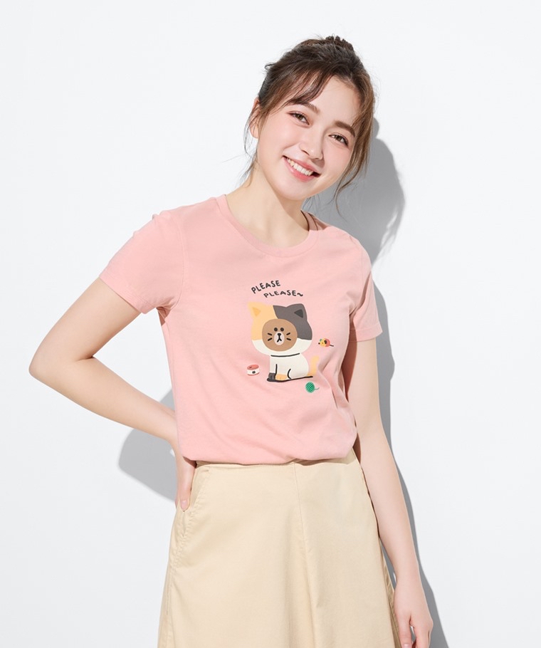 💚預訂 台灣直送💚Line Friend兩色人物動物印花成人女裝親子款純棉短袖T恤