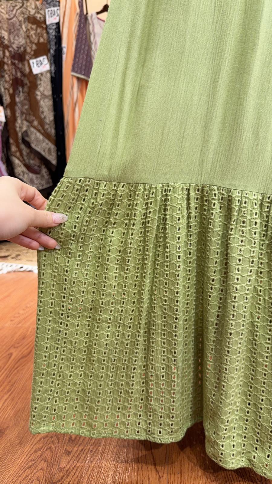 2504 Green Cotton Wide Neck Long OP 53"