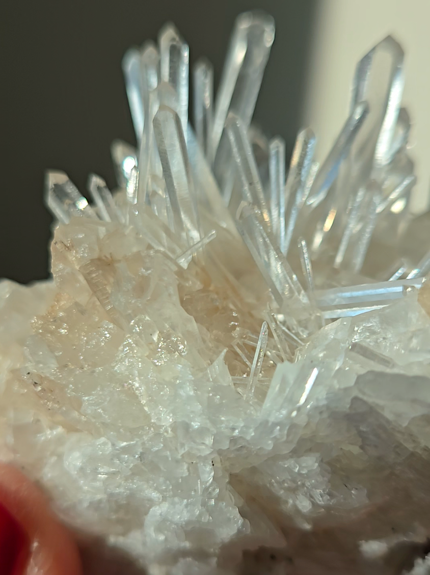 Blue smoke Lemurian needle quartz cluster - LQ545